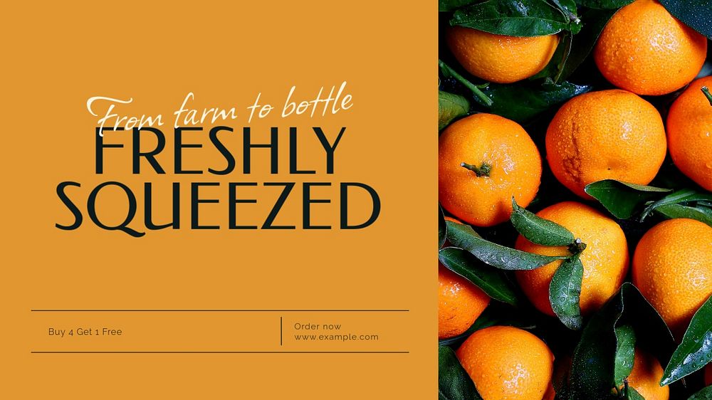 Fresh juice blog banner template, editable text & design