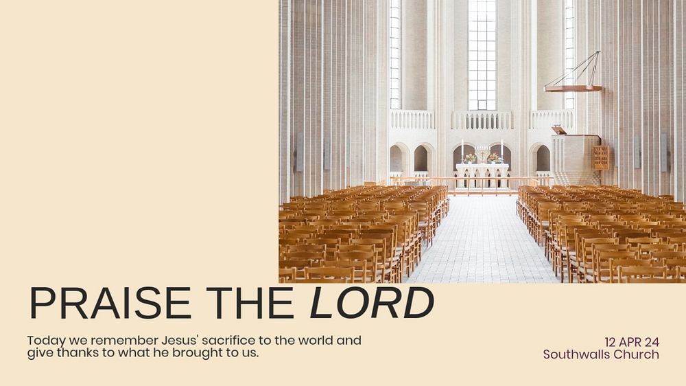 Praise the lord blog banner template, editable text & design