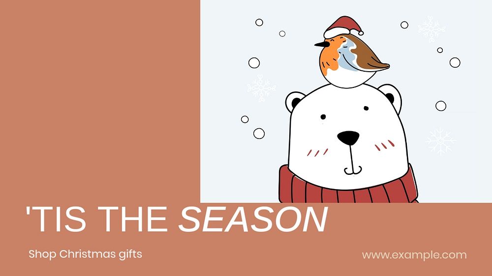 Tis the season blog banner template, editable text & design