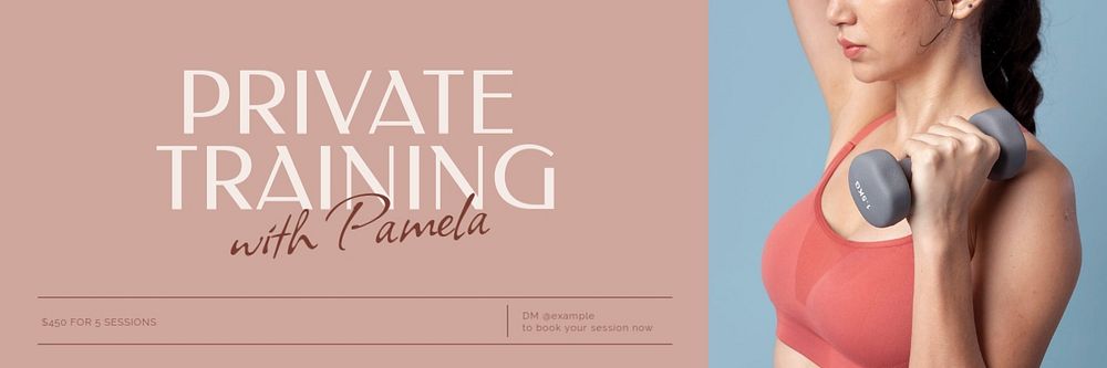 Private training email header template, customizable design