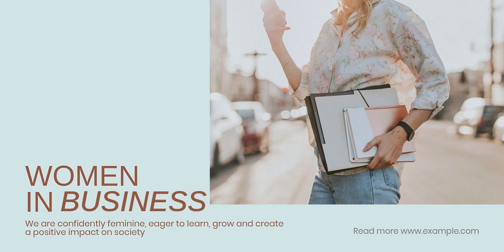 Business women meeting Twitter ad template, editable text & design