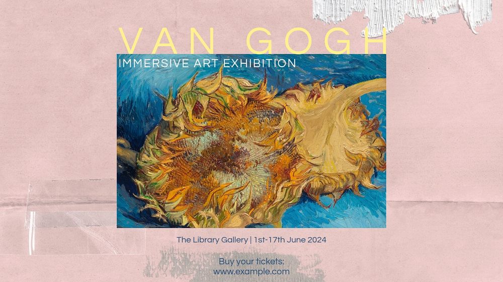 Van Gogh's exhibition banner template, editable design, remixed by rawpixel