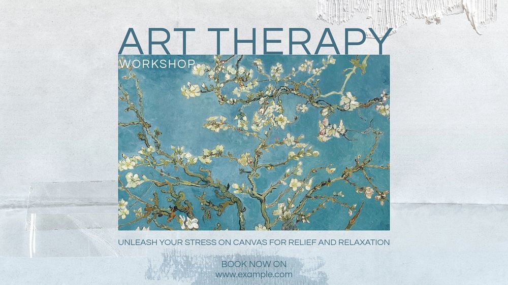 Art therapy workshop banner template, editable design