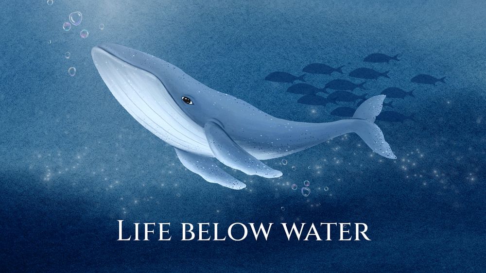 Life below water blog banner template, editable aesthetic paint remix 