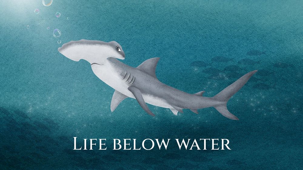 Life below water blog banner template, editable aesthetic paint remix 