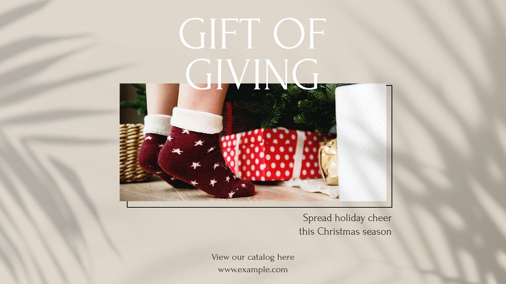 Christmas gift blog banner template, editable text & design