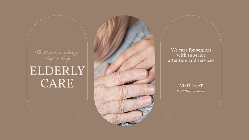 Elderly care blog banner template, editable text & design