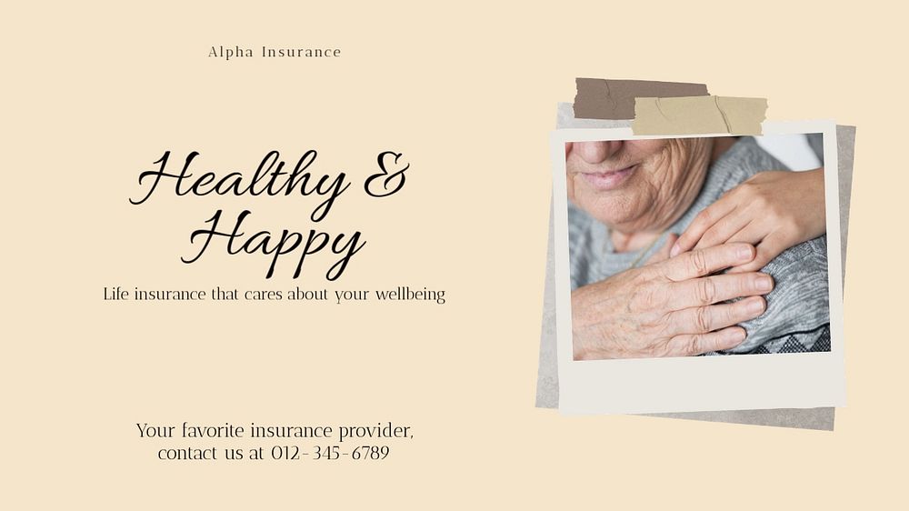 Healthy & happy blog banner template, editable text & design