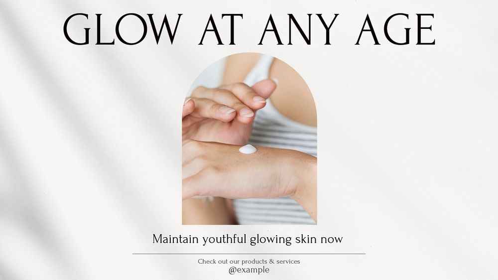 Aging skin treatment blog banner template, editable text & design