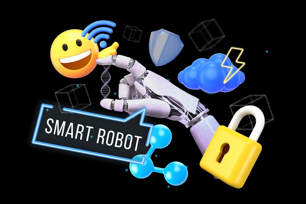 Smart robot, editable word, 3D remix