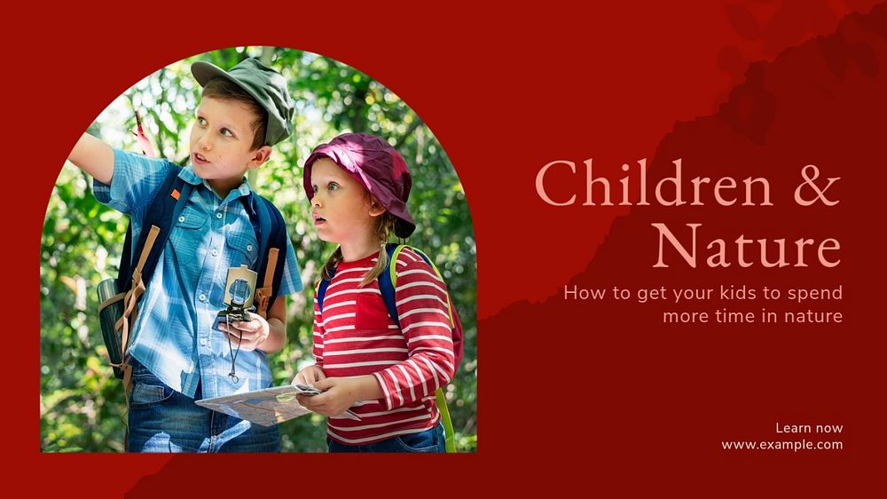 Children & nature blog banner template, editable text & design