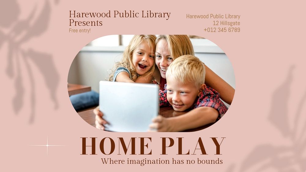 Home play blog banner template, editable text & design