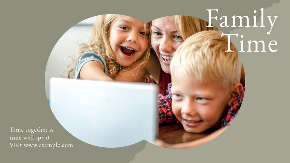 Family time blog banner template, editable text & design