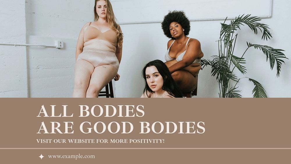 Body positivity blog banner template, editable text & design