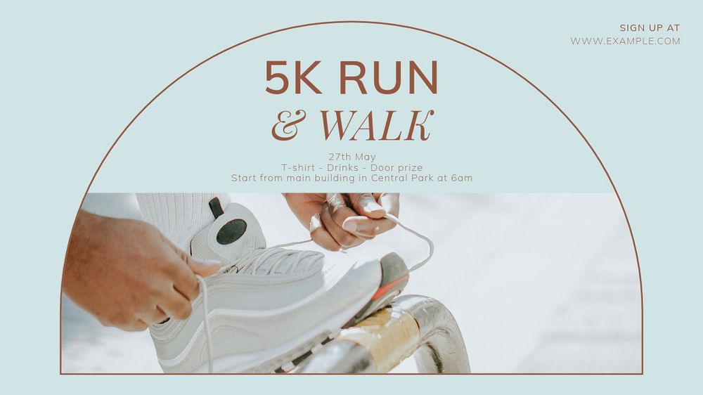 Running event blog banner template, editable text & design