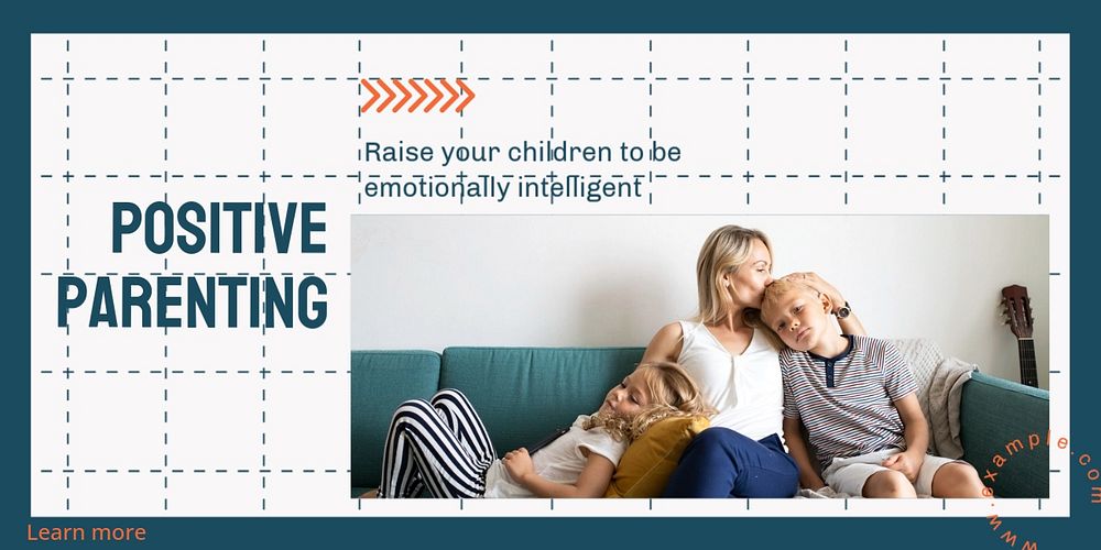 Positive parenting Twitter ad template, editable text & design