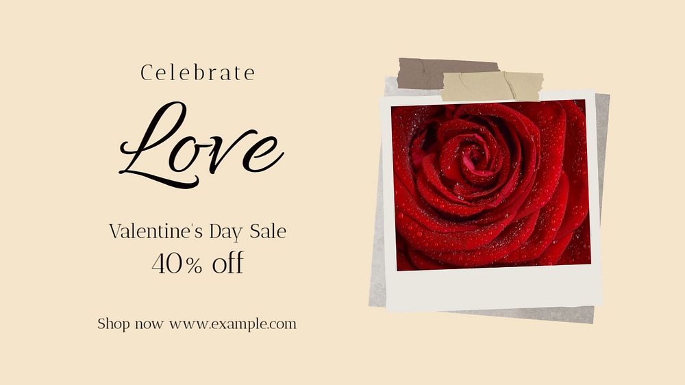 Celebrate love sale blog banner template, editable text & design