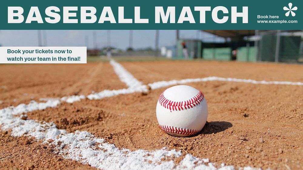 Baseball match blog banner template, editable text & design