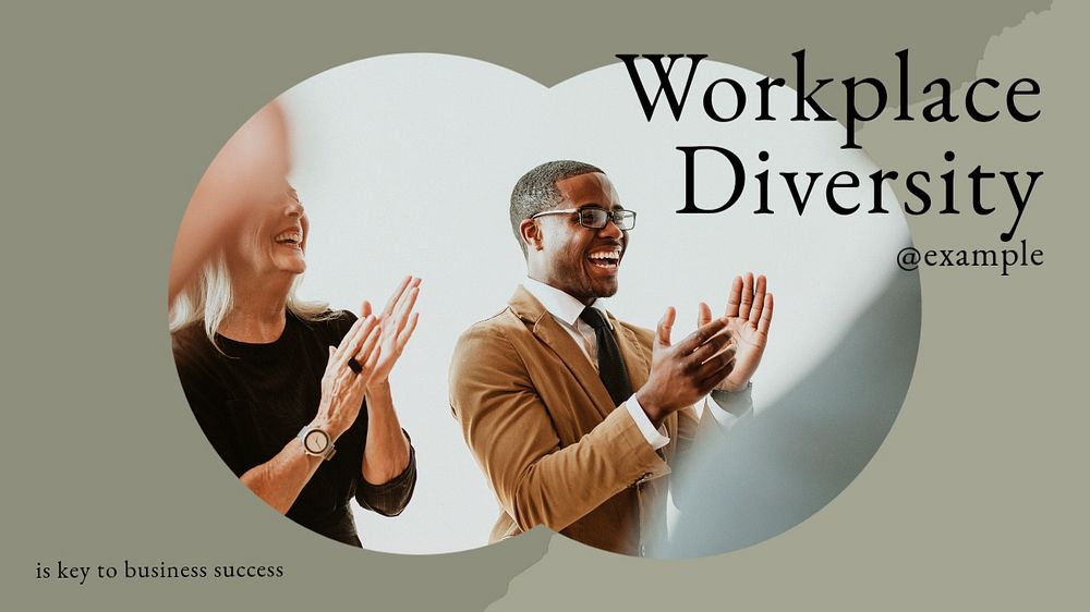 Workplace diversity blog banner template, editable text & design