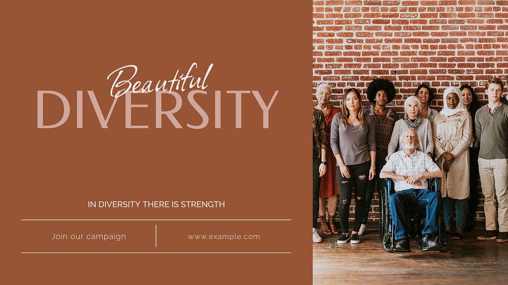 Beautiful diversity quote blog banner template, editable text & design