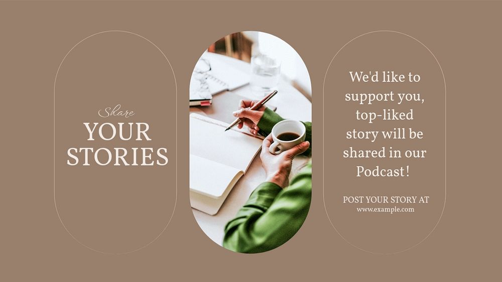 Share story blog banner template, editable text & design