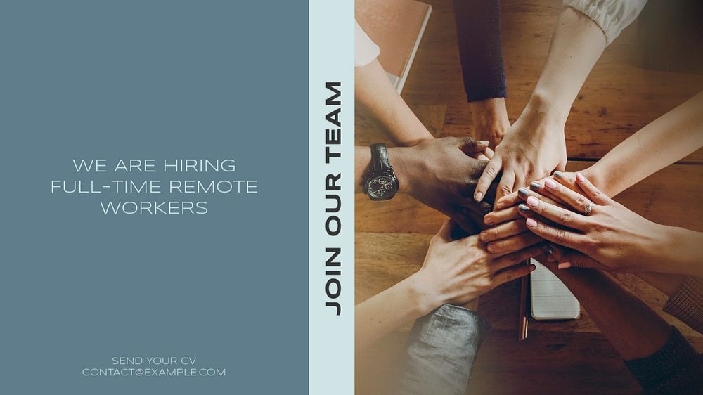 Join our team blog banner template, editable text & design