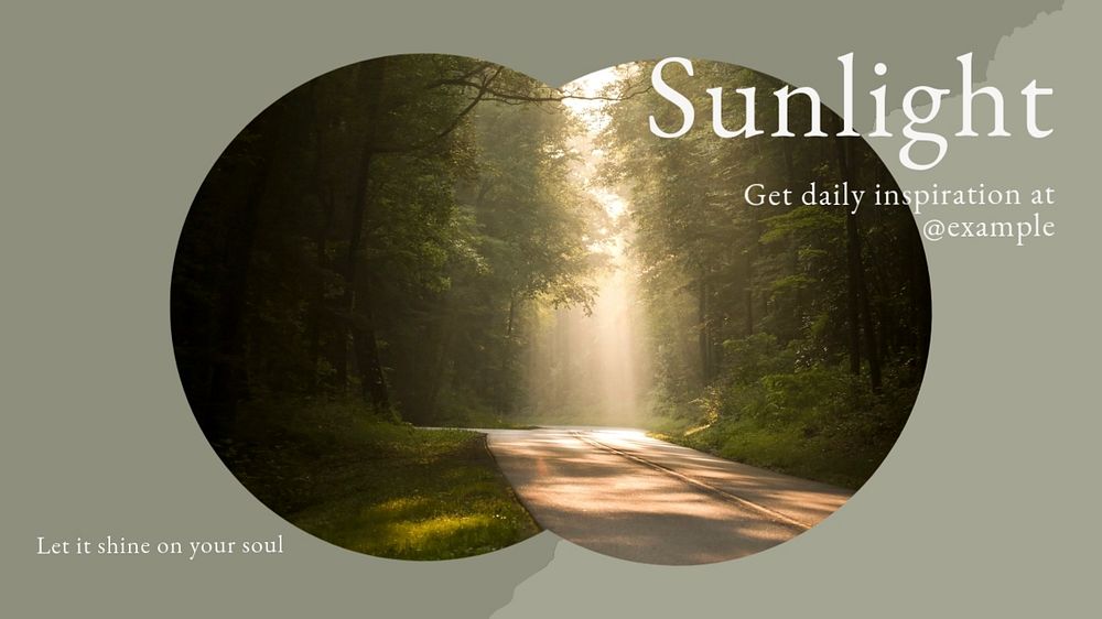 Sunlight & positivity quote blog banner template, editable text & design