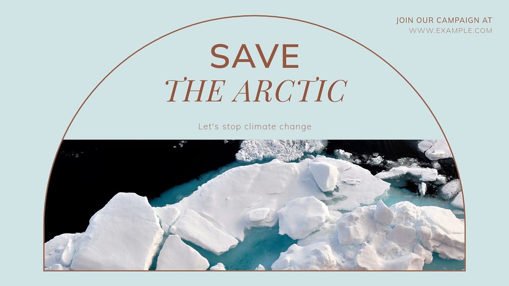 Save Arctic blog banner template, editable text & design