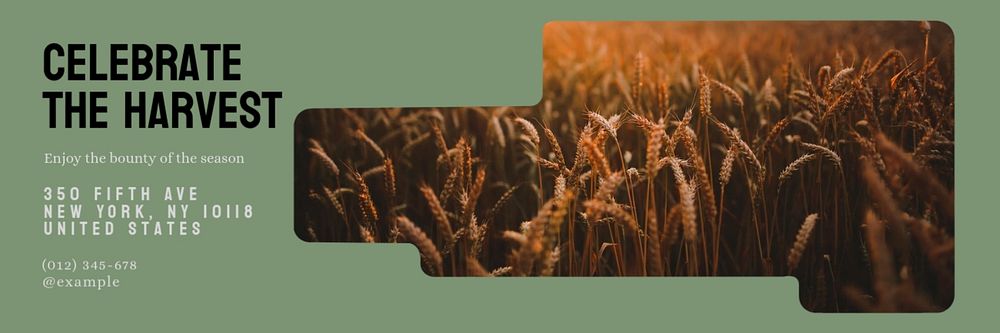 Harvest farm agriculture email header template, editable text & design