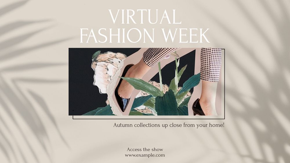 Virtual fashion week blog banner template, editable text & design