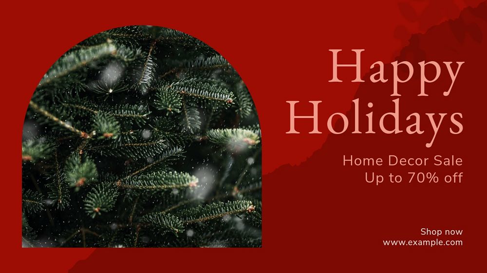 Happy holidays blog banner template, editable text & design