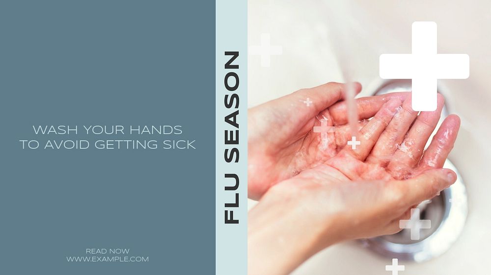 Flu season blog banner template, editable text & design