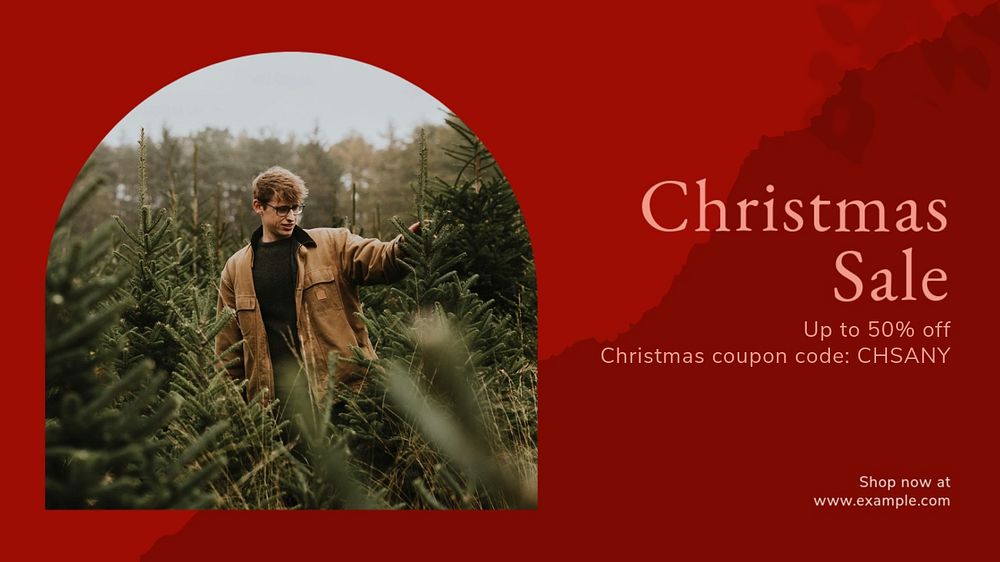 Christmas sale blog banner template, editable text & design