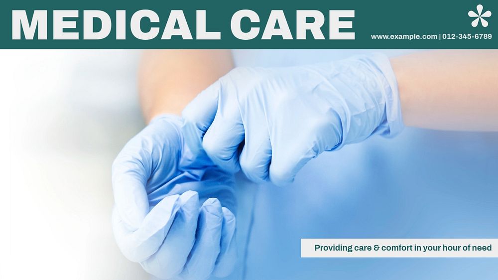 Health & medical center blog banner template, editable text & design