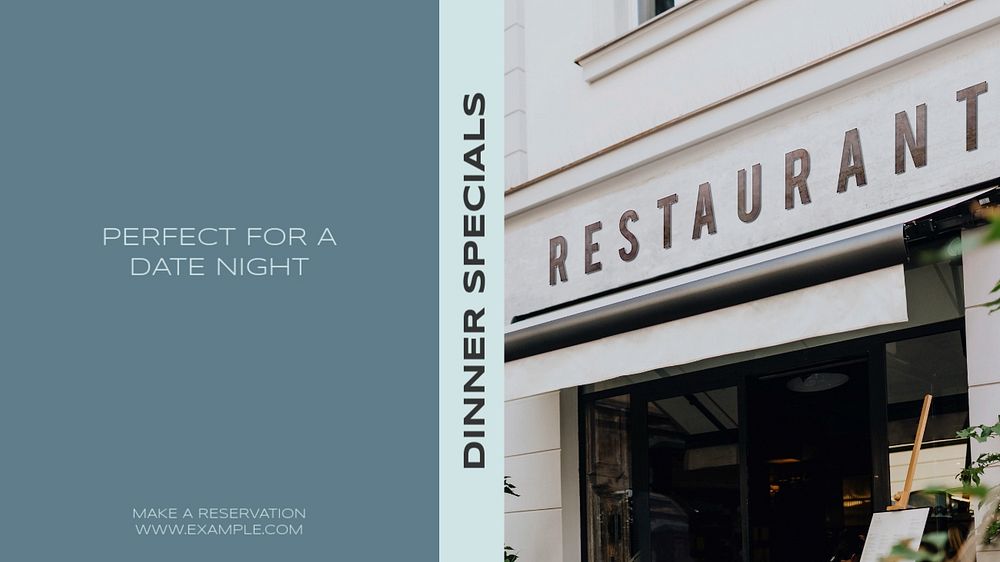 Dinner specials blog banner template, editable text & design