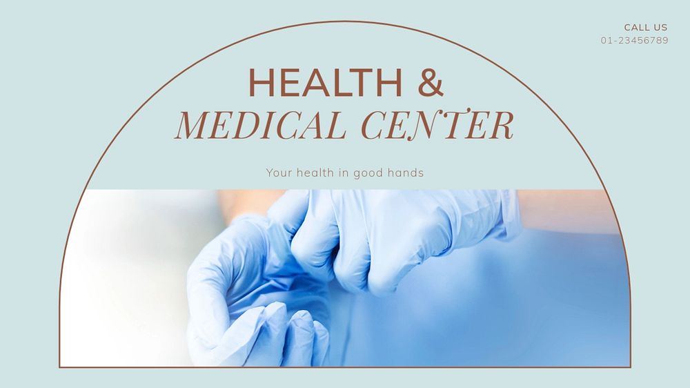 Health & medical center blog banner template, editable text & design