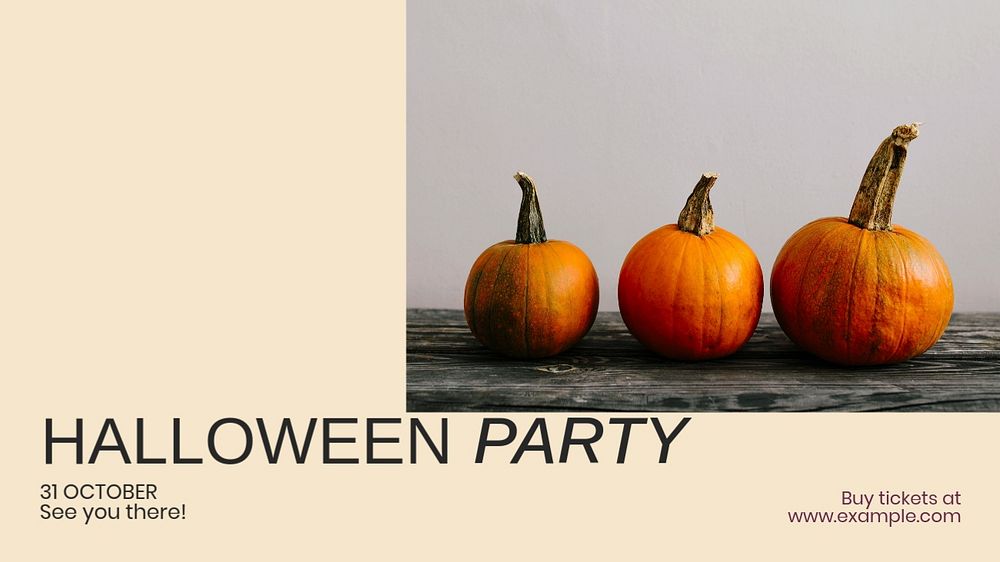 Halloween party invite blog banner template, editable text & design