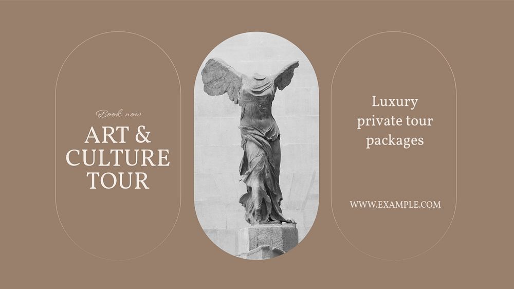 Art & culture tour blog banner template, editable text & design