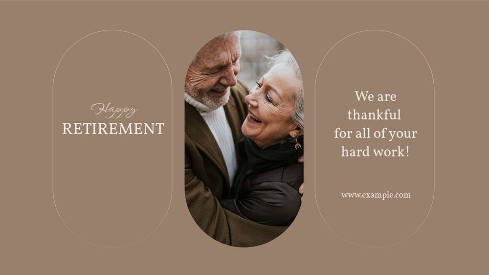 Happy retirement blog banner template, editable text & design