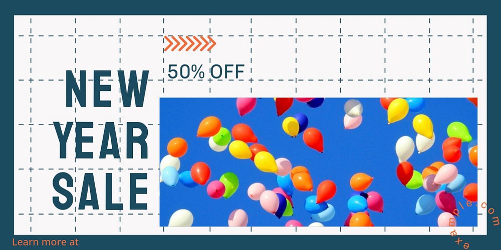 New year sale Twitter ad template, editable text & design