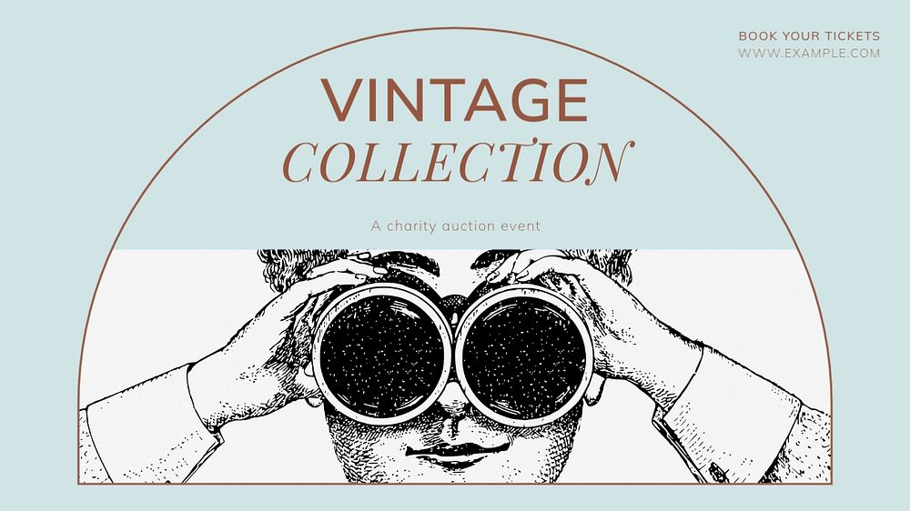 Vintage collection blog banner template, editable text & design