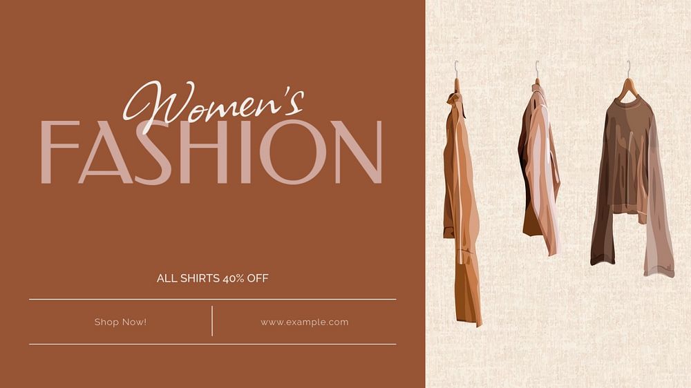 Women's fashion blog banner template, editable text & design