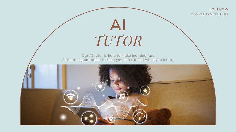 Ai tutor technology blog banner template, editable text & design