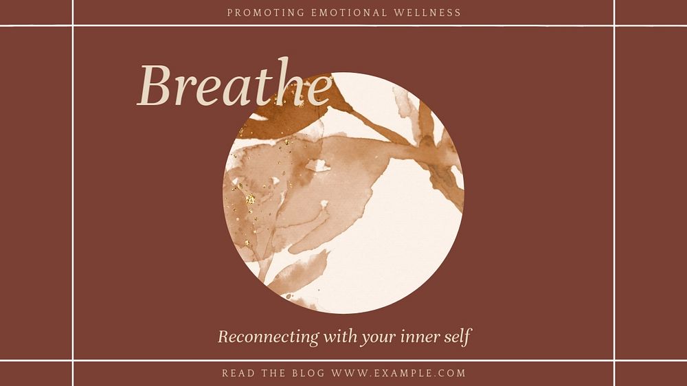 Breathe blog banner template, editable text & design