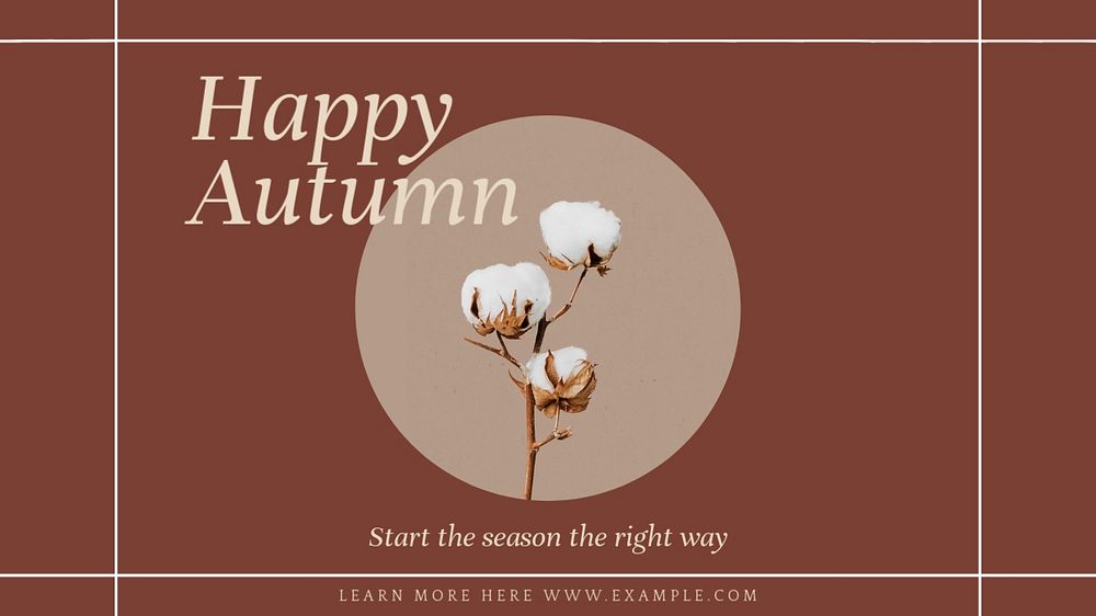 Happy autumn blog banner template, editable text & design