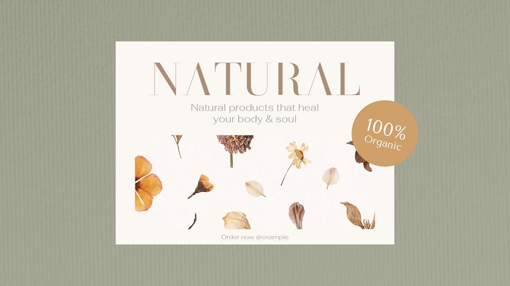 Natural products that blog banner template, editable text & design