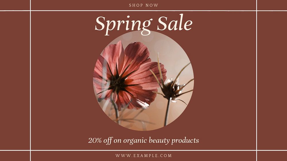 Spring sale blog banner template, editable text & design