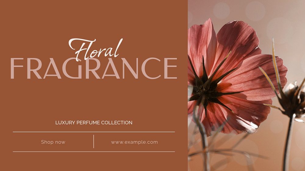 Floral fragrance blog banner template, editable text & design