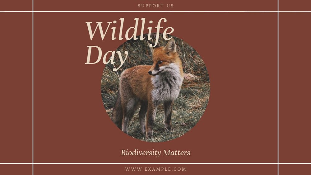 Wildlife day blog banner template, editable text & design