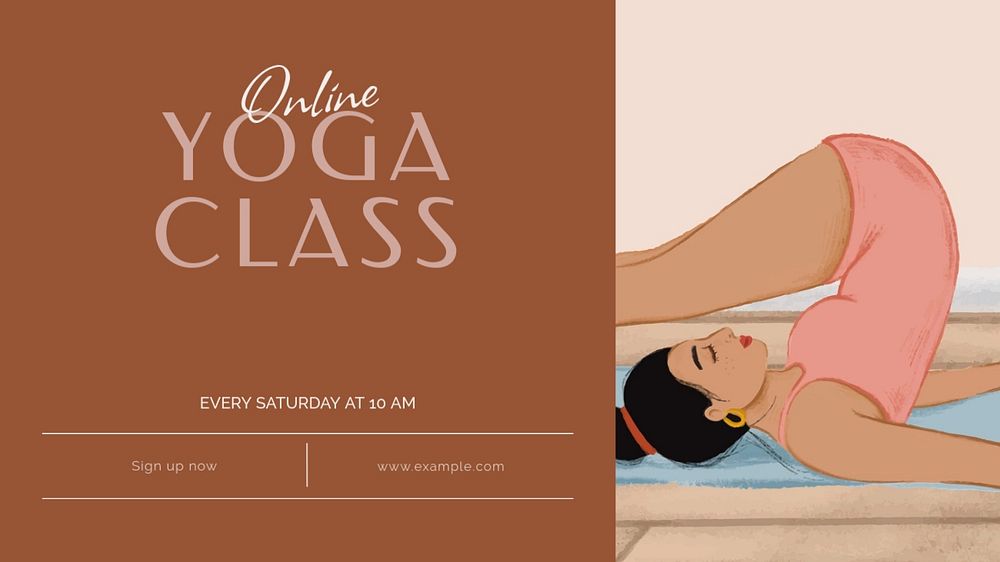 Online yoga class blog banner template, editable text & design